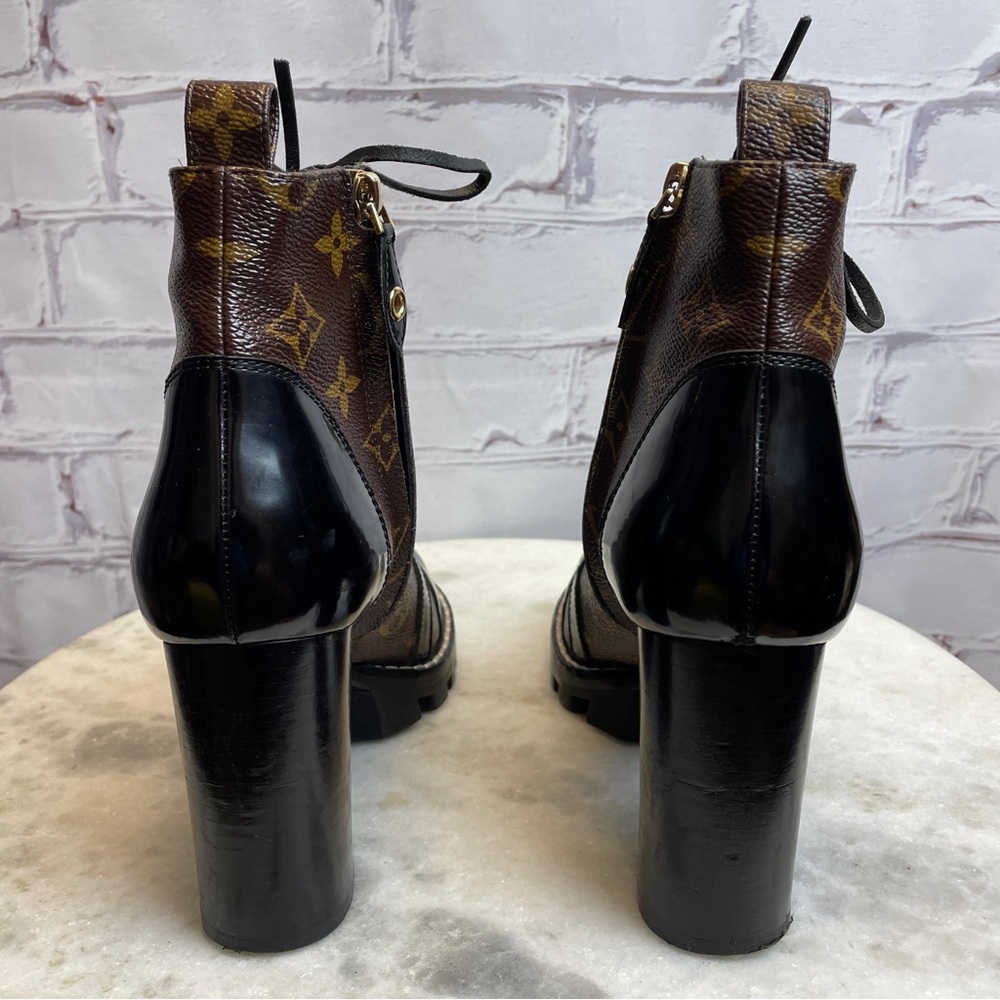 Louis Vuitton Black and Brown Lace Up Boots - Picture 2 of 11